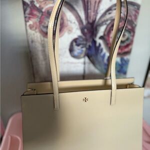 Tory Burch Vanilla Smooth Leather Tote NWT